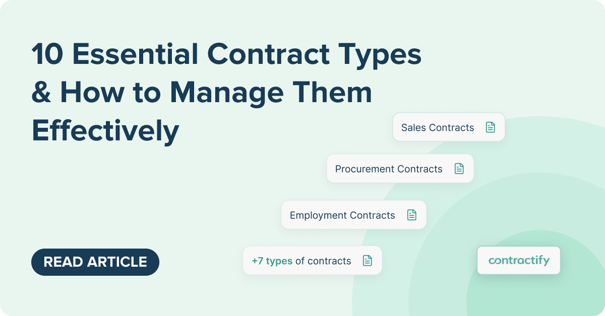 10 Essential contract types & how to manage them effectively